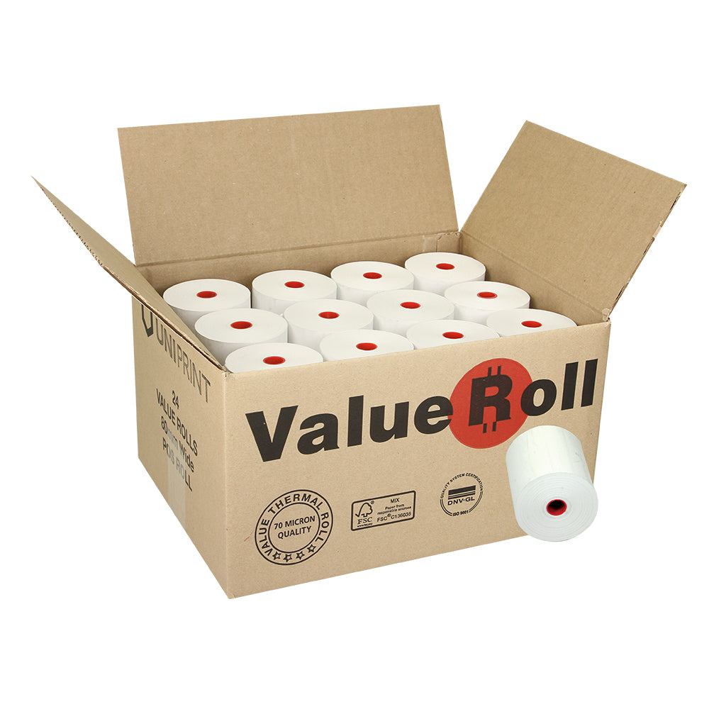 Thermal Till / POS Rolls '80x80' (70gsm) Box of 24